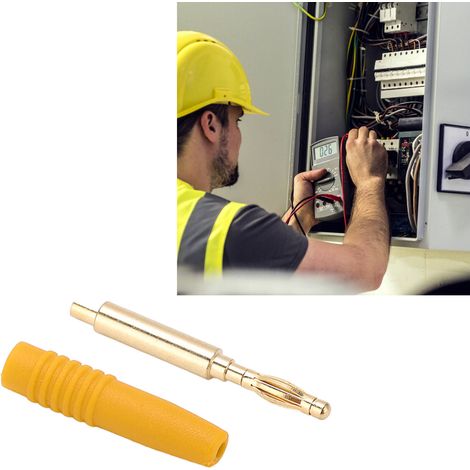 2,0-mm-Bananenstecker, vergoldete Stifte aus reinem Kupfer, Teststecker aus Vollkupfer, spritzgegossene Buchse, gelbes Zubehör (1/5)