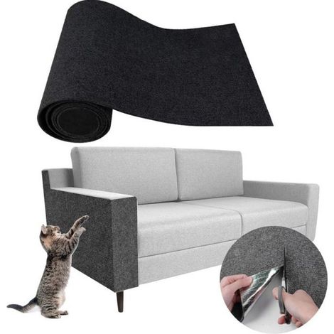 Tapis Griffoir Chat - Feutre Adhésif 100 x 60 cm - Protection Canapé Anti-griffes - 1 Pièce (1/5)