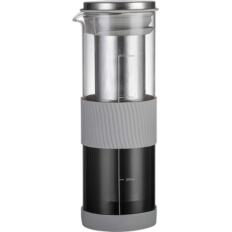 Tragbare Kaltbrühkaffeemaschine, 800 ml Fassungsvermögen, wärmeisolierte Kaltbrühkaffeemaschinen aus Glas, Karaffen