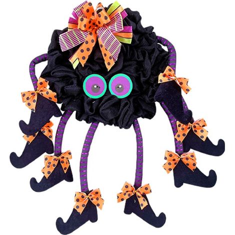 Couronne Halloween - Couronne Automne Pour Porte D'Entrée - Diamètre 40 cm - Plastique - Décoration Extérieure - 1 Pièce (1/5)