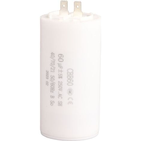 Zylindrischer Anlaufkondensator CBB60, 250 V AC, 60 µF, 50/60 Hz, für Motorpumpe (1/5)