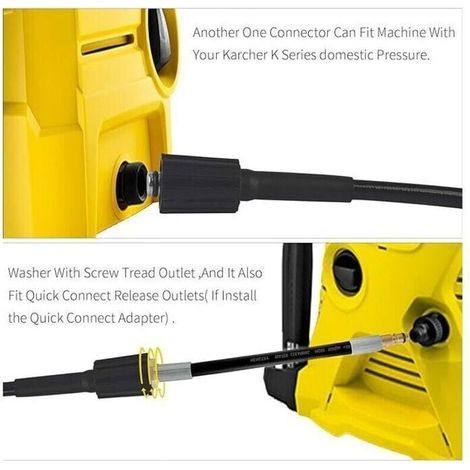 Tuyaux de remplacement pour nettoyeurs haute pression - Pistolets à eau haute pression - Tuyaux haute pression - Accessoires pour nettoyeurs haute pression - Filetage M22 - Raccord rapide - Connecteu (1/3)