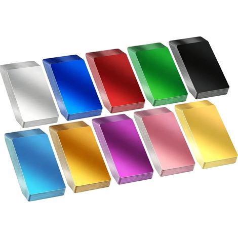 Visitenkarten, langlebiges Aluminium-Material, anpassbare Gravurfläche, 300Stück (1/2)