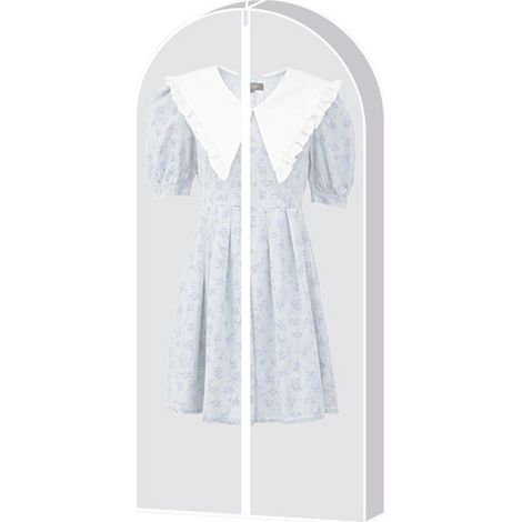 Housse de protection pour vêtements avec zip latéral, PVC transparent et tissu respirant, Blanc/Gris/Noir, Lot de 1, 3 tailles (L/XL/XXL) (1/5)