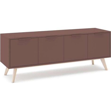 Mueble para televisión 4 puertas Campos acabado terracota, 53cm(alto) 140cm(ancho) 40cm(largo).