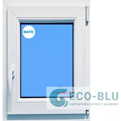 Finestra in PVC L600 mm x H1000 mm Bianco, Oscillo-battente Apertura Destra Vetro Satinato (1/2)
