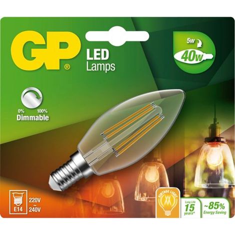 GP led-Leuchte E14, 5 W, weiß warm, 14 x 12 x 3,5 cm (1/3)