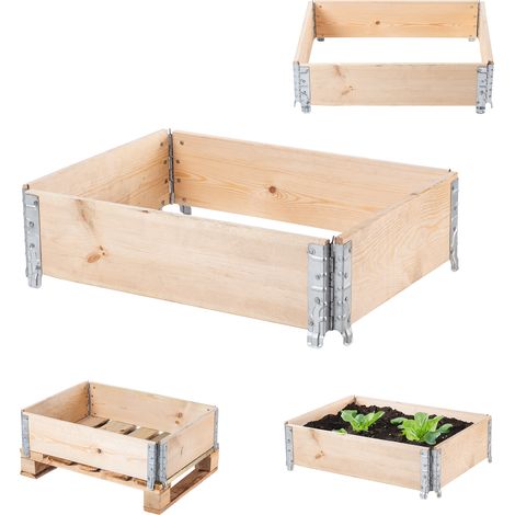 KADAX Palettenrahmen aus Holz, Gartenbeet, 80 x 60 x 22.5 cm (1/5)