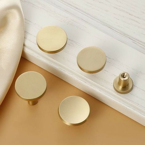 Schubladengriffe, goldfarbene Messing-Möbelgriffe, runde Schrankgriffe, dekorative Küchentürgriffe 20–25 mm, mit Hängeperlen