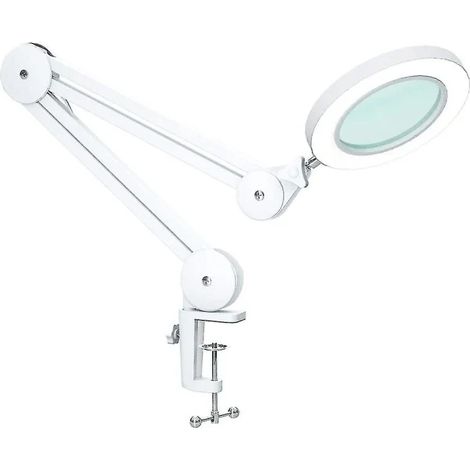 Lampe loupe de bureau avec grossissement 5 dioptries, lampe de travail avec éclairage intégré (1/2)
