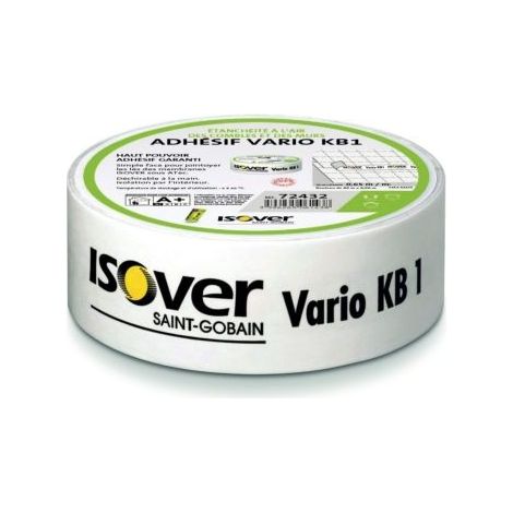 Isover – Adhésif simple face 6 cm x 40 m – Pour membranes d'étanchéité à l'air – Collage instantané et durable – Usage intérieur (1/5)