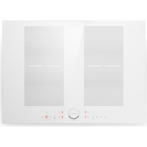Klarstein – Plaque induction encastrée 7000W – 4 foyers – Flexzone VarioHeating – Surface vitrocéramique – Protection surchauffe – Dimensions 72x52cm