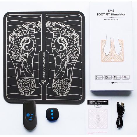 Appareil de massage électrique pour les pieds avec stimulateur musculaire EMS et coussin d'acupuncture pour les jambes - coussin de modelage-AquaForge