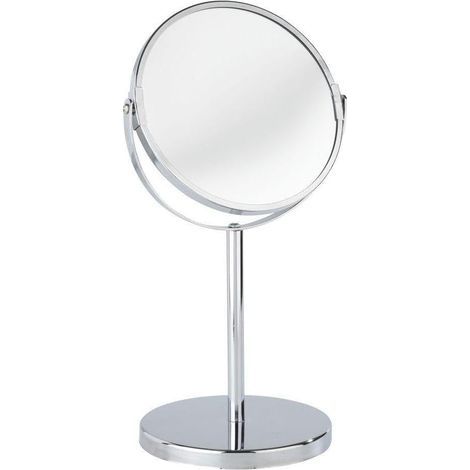 Cosmetic mirror, 3x magnification, chrome finish, 16 cm diameter, for bathroom (1/5)