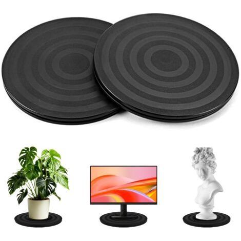 2 Pcs Tourne-Disque Rotatif à 360°Plateau Pivotant,TV Support Pivotant Plateau Universel Rond Plateau Tournant Manuel avec Roulement à Bille pour Ordinateurs Portables, moniteurs, Noir, 20cm (1/5)