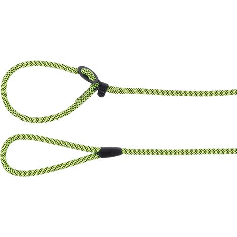 Laisse Chien - Anti-Traction Eros Vert – 170cm L x 1cm l x 1cm H (Ø 1cm) – Nylon – Stop sécurité réglable – pièces Noir Mat – contrôle Optimal