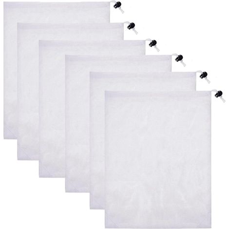 6 Pièces Sacs Récupération de Rechange en Filet,avec Cordon de Serrage,pour Aspirateur de Piscine,pour Attraper Les Feuilles et Les Petites Saletés (1/5)