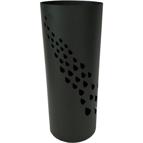 King Home PORTAOMBRELLI TONDO NERO "DROPS" in metallo verniciato Ø18x46h cm (1/4)