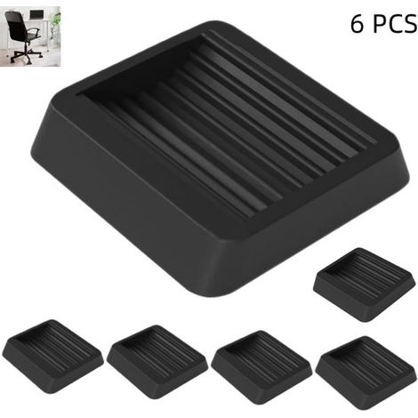6-teiliges Set, Bettbeingleiter gegen Verrutschen, Gummischutzgleiter für Möbel, rutschfeste Rollen, Rollen für alle Möbel, Sofas, Stühle, 8 × 8 × 2 cm, Schwarz (1/4)