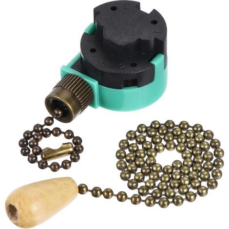 Poignée Chaîne Interrupteur 3 Vitesses 4 Fil Remplacement ZE-268S6 avec Rallonge Chaîne pour Plafond Ventilateur Lampe Lumière Vert Bronzé Ensemble de 2 (1/5)