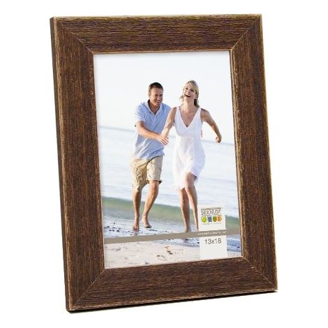 Cadre Photo Moulure Platte Bois Brun 40 x 50 cm