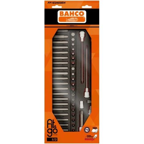 BAHCO - Module mousse Fit&Go 1/3, jeu d'embouts - 49 Pcs emballage individuel