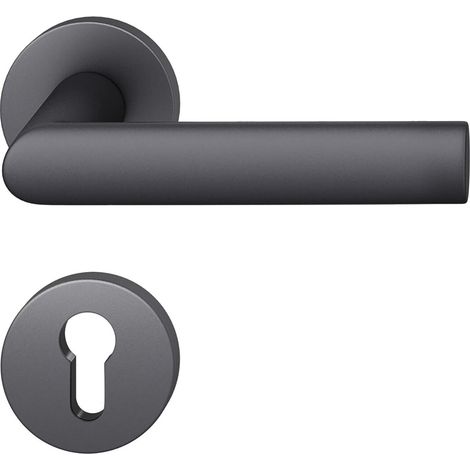 FSB Drückergarnitur 12 1108 ASL auf Rosette PZ, Aluminium schwarz matt (1/5)