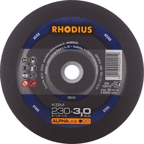 Disque de coupe KSM 230 x 3,0mm Rhodius(Par 25) (1/3)