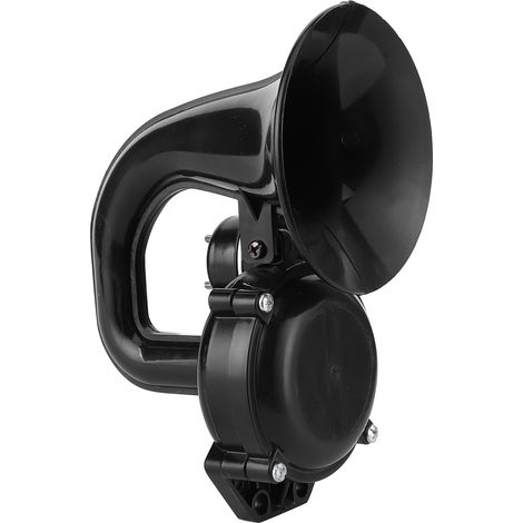 Klaxon universel en forme d'escargot, noir, 12/24V, klaxon pneumatique de 120dB, convient aux voitures, camions, bus, fourgonnettes et trains. (1/5)