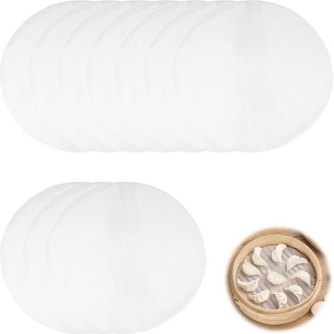 Silicone Steamer Mat, 10 Pièces Dim Sum Steamer Maille Ronde Réutilisable, Lavable Maille De Silicone Tapis, pour Cuiseurs à Vapeur, Collations, Riz, etc (30 cm) (1/5)