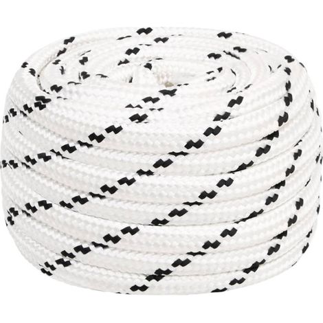 vidaXL Braided Boat Rope White 16 mmx25 m Polyester