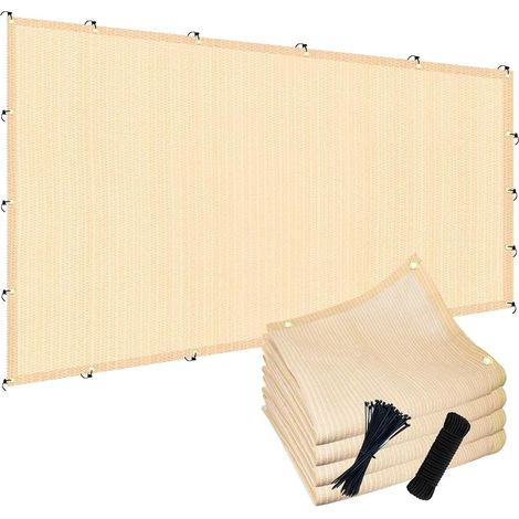 90% 3,6 x 3,6 m Filet d’Ombrage avec Œillets Tissus Pare-Soleil extérieurs pour Patio, Pergola, Jardin, Arrière-Cour, Terrasse, Véranda, Beige (1/5)