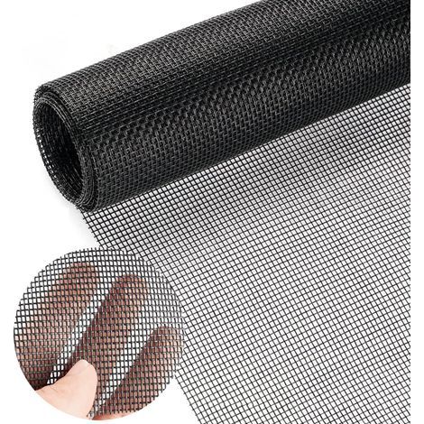 Window Screens, 120 x 250 cm Adjustable Window Screen, Window Screen Roller, Window Screen Scratch, Fiberglass Mosquito Net for Windows and Doors Anti-Insects (Black) (1/5)