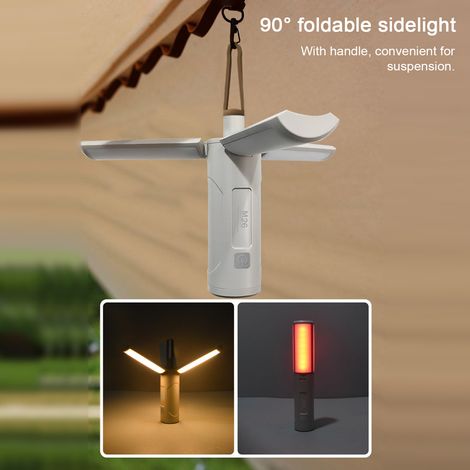 Lanterna da campeggio a LED ricaricabile tramite USB Toivize da 3500 mAh – Diverse modalità di illuminazione – Gancio per appenderla – Compatta e leggera, ideale per tende, camper, interruzioni di cor (1/5)