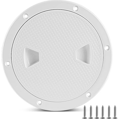 Trappes d'inspection rondes blanches antidérapantes Boat-Ready - Tailles 4", 6", 8" avec couvercle amovible - Couvercle de trappe d'accès à visser en plastique ABS pour kayak, yacht, accessoires nauti (1/5)
