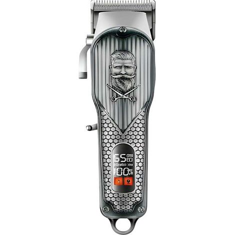 Tondeuse - AVIZAR - 337 Motif Ciseaux et Barbe - Sans fil - 2000mAh - Écran LED