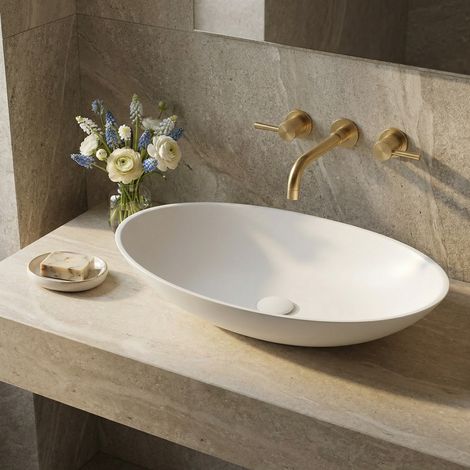 Swiss Aqua Technologies Set Infinitio Aufsatzwaschbecken 61.5x35 + Waschbecken, Weiß (SATINF61536M-SETBP)