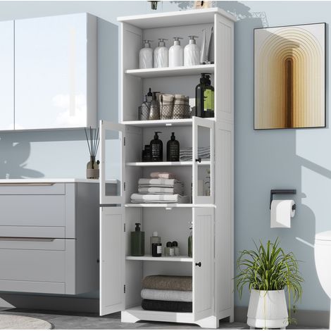 mobile contenitore 57,5x28,5x160 cm bagno alto bianco OKMYHOME (1/5)