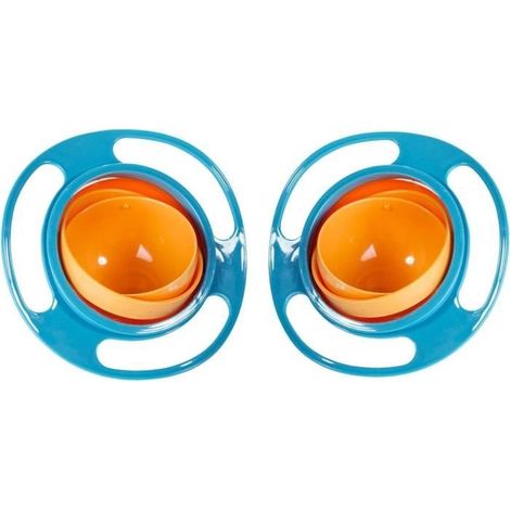 Gyroskopische Schüssel – Zauberschüssel – 360 Grad – Auslaufsicher – Für Kinder – Blauer Kunststoff (1/4)
