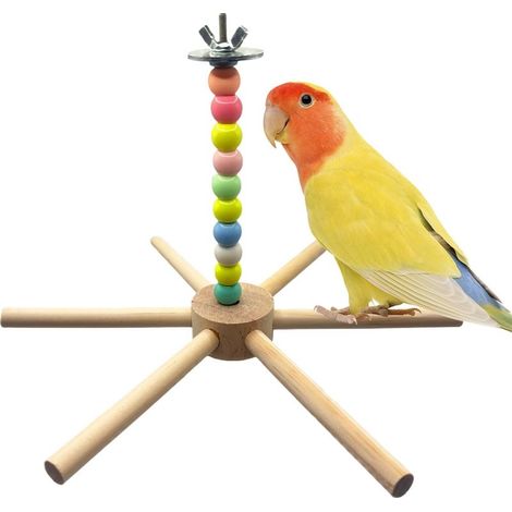 Generisch Jouet pour cage à oiseaux - Support d'entraînement rotatif à 360 degrés - Jouet pour oiseau avec balançoire moulin à vent - Pour finons et perruches - Stimulation mentale et prévention de (1/5)