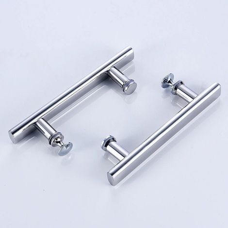 Poignée de meuble-Lot de 2 Poignée de porte de douche chromé de 145 mm (14,5 cm), trou à trou (1/5)
