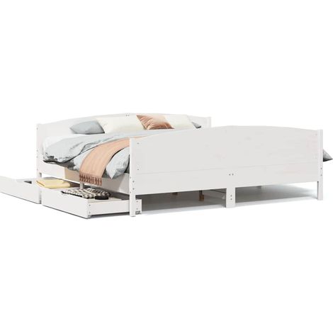 Maison Exclusive - Letto senza Materasso Bianco 180x200 cm Legno Massello di Pino