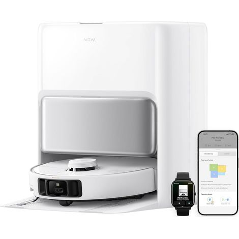Mova P50 Pro Ultra Robot Aspirapolvere 19000 Pa con Mocio Flessibile, Spazzola Antigroviglio, Svuotamento e Pulizia Auto, Ostacoli Smart, Controllo Vocale, Video e App (1/5)