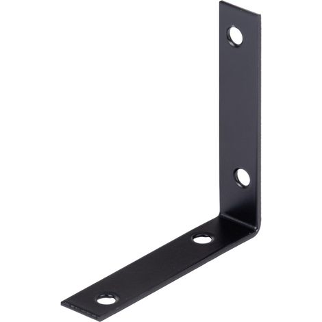 Equerre de chaise - zinguée - noire - plastifiée - 75 x 75 x 16 mm