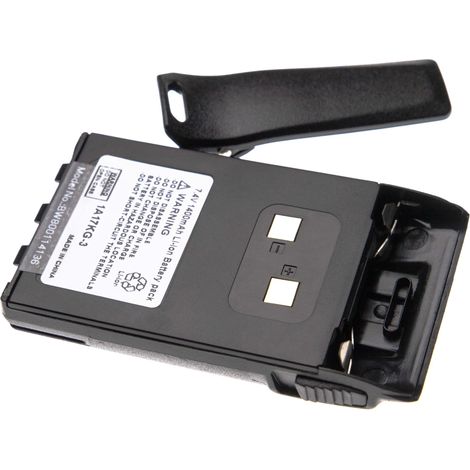 vhbw Akku kompatibel mit Dynascan DB-48 Funkgerät, Walkie Talkie (1400 mAh, 7,4 V, Li-Ion) + Gürtelclip (1/3)