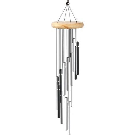 1 Pièce Carillon, Carillon a Vent Exterieur, Carillon à Vent, Carillons Décoratifs D\'extérieur, Carillon Exterieur Jardin,Argent (1/4)