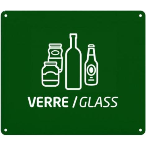 Plaque signalétique de tri Collec murale - Verre - vert mousse - RAL 6005
