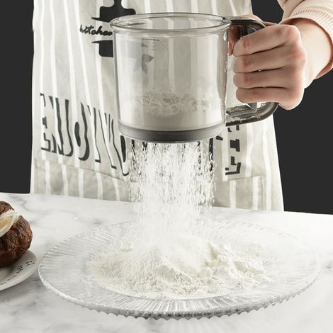 Passoire à farine manuelle en acier inoxydable, tamis à farine portable pour pâtisserie