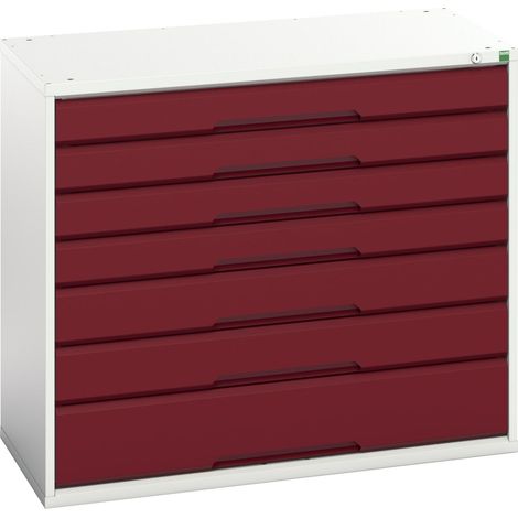 Bott 16925229.24 Verso 7 Drawer Cabinet 1050 x 900mm Crimson Red BOT169252294