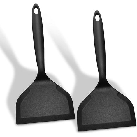 2 schwarze Silikon-Omelettspatel, Silikon-Küchenspatel (1/5)
